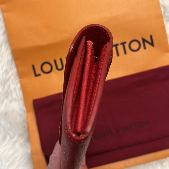 Authentic Louis Vuitton Empreinte Portefeuille Sarah Red/Black Leather Wallet - Picture 14 of 16